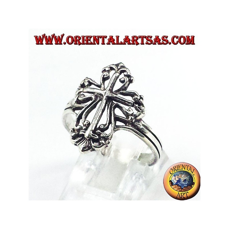 Silberring mit Kreuz
