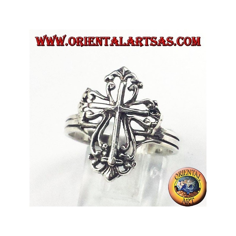 silver ring with cross