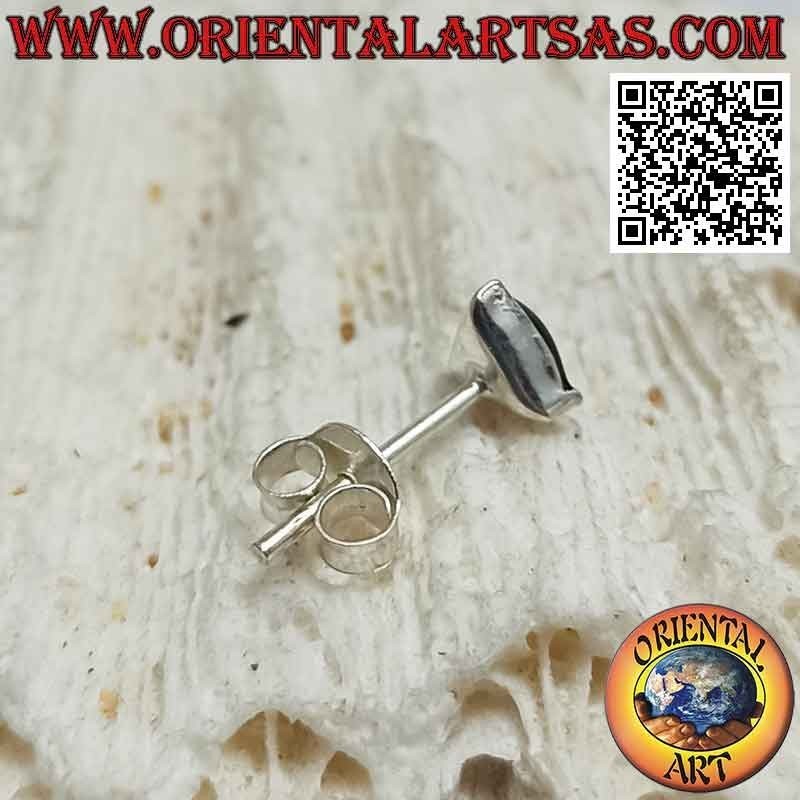 Mini-Ohrring / Nasenstift in Silber, Dreieck mit Haken-Onyx