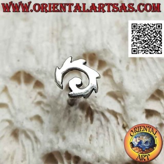Mini pendiente de plata, la espiral dentada