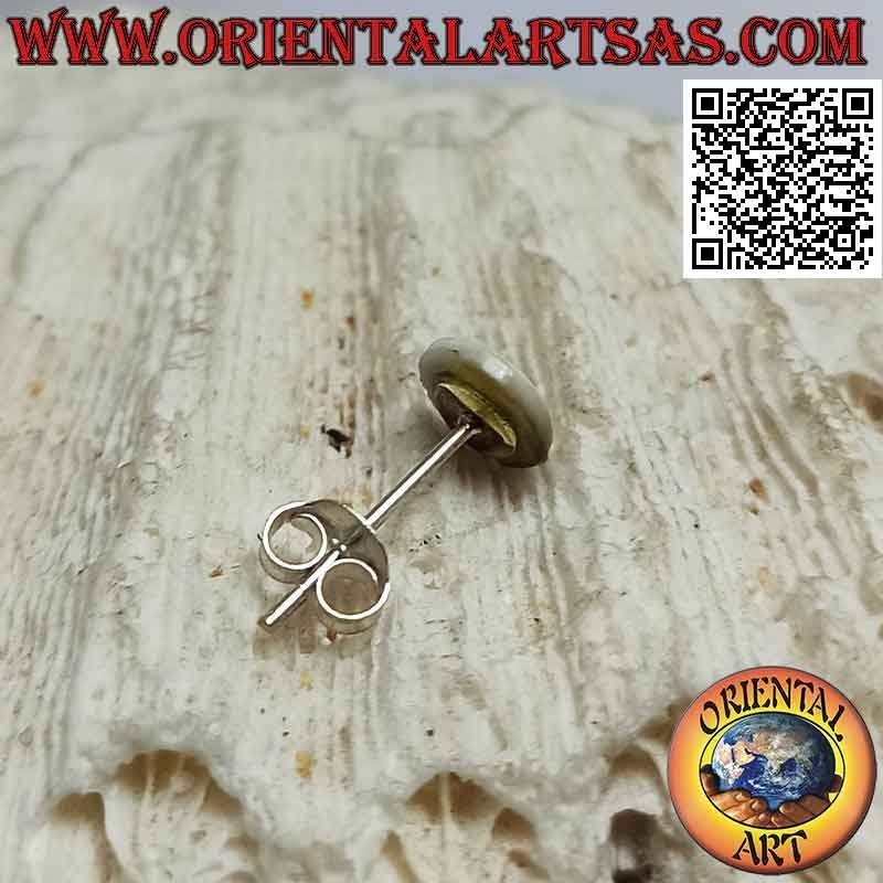 Mini pendiente de plata, la concha redonda "ojo de Santa Lucía" (a)