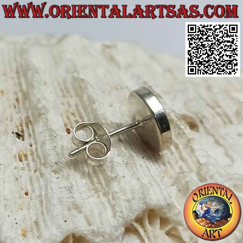 Mini pendiente de plata, la concha redonda "ojo de Santa Lucía" (b)