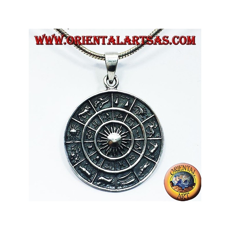 Anhänger Sternzeichen Horoskop Rad, Silber