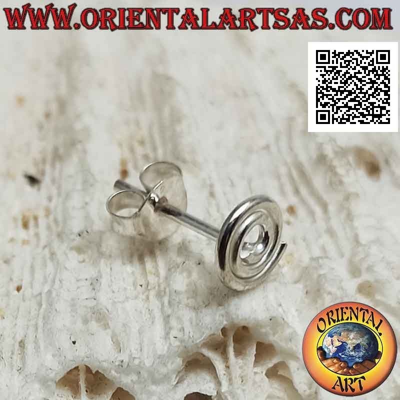 Mini silver earring, the classic spiral