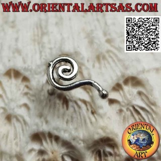 Mini pendiente de plata, la espiral con un extremo de bola (b)