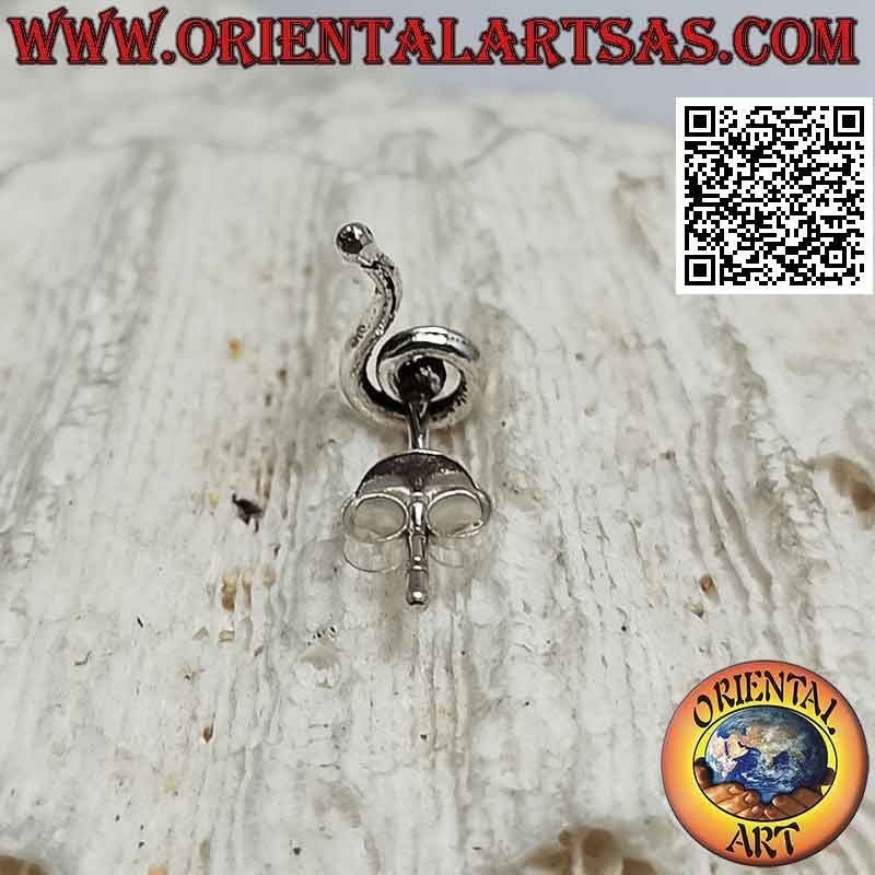 Mini silver earring, the spiral with a ball end (b)