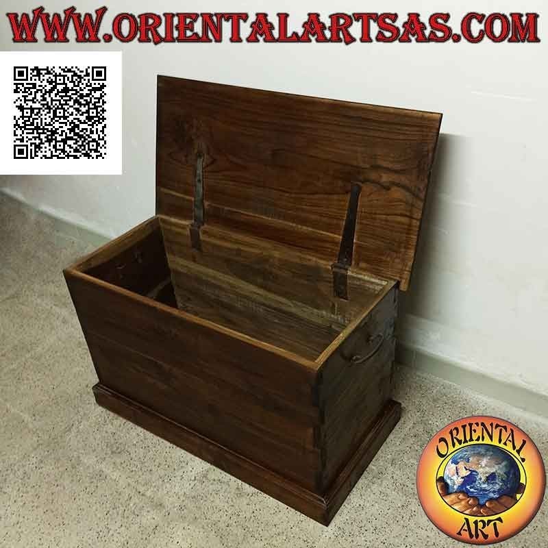 Cómoda lineal rectangular clásica en madera de teca (color nogal oscuro)