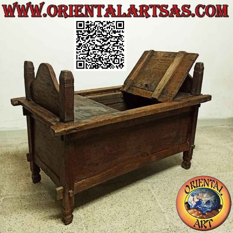 Banco antiguo simple "Jodang" - cofre en madera de teca antigua (se puede abrir)