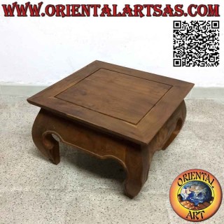 Mesa de centro estilo opio (opio) en madera maciza de teca (50 * 50)