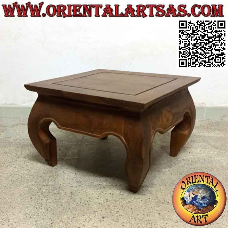 Opium (opium) style coffee table in solid teak wood (50 * 50)