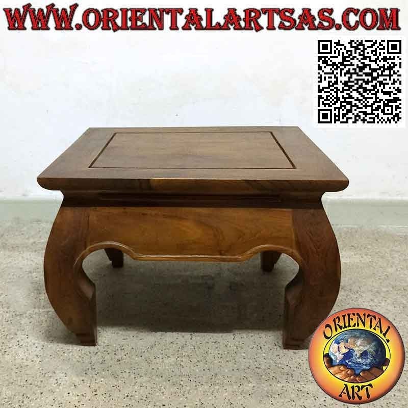 Tavolino da salotto in stile oppio (opium) in legno massiccio di teak (50*50)