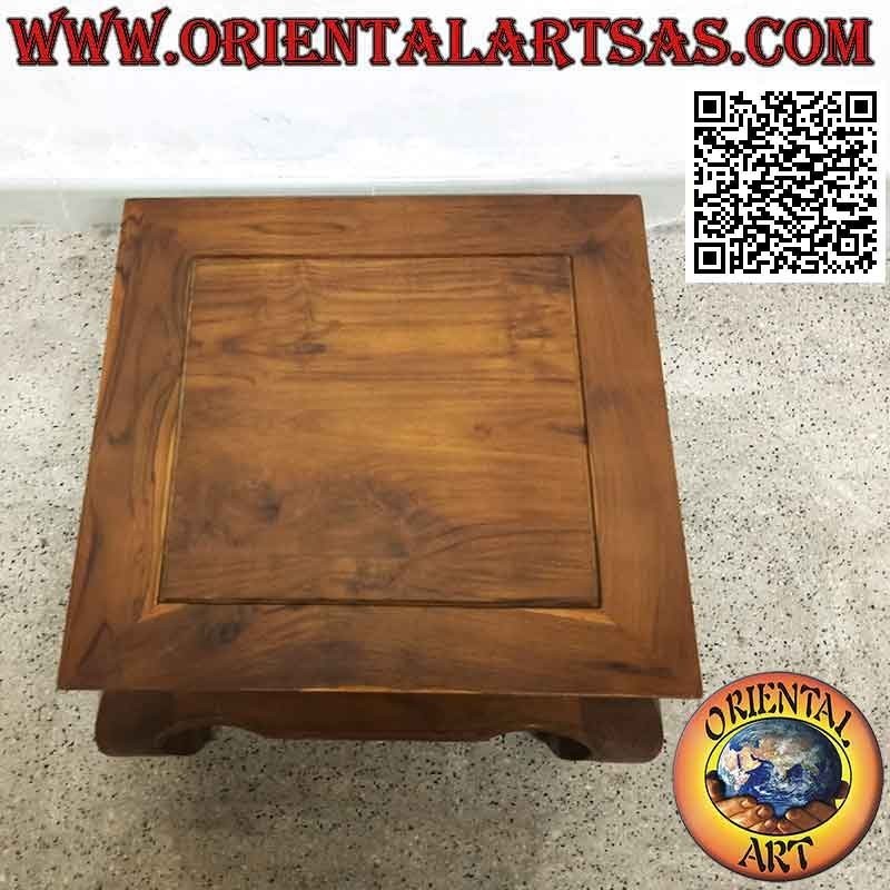 Opium (opium) style coffee table in solid teak wood (50 * 50)