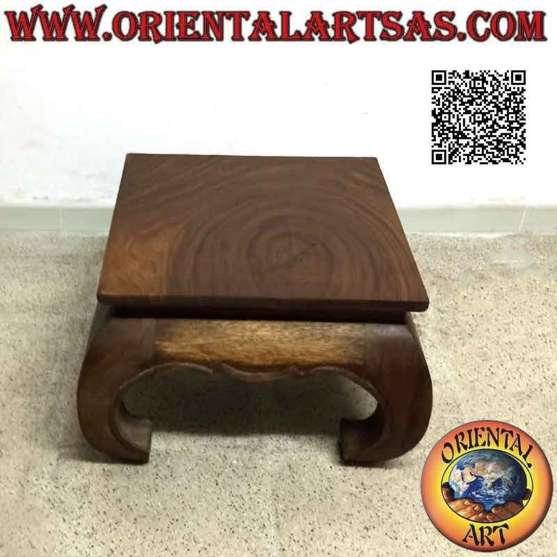 Tavolino thailandese da salotto in stile oppio (opium) in legno massiccio di suar (50*50)