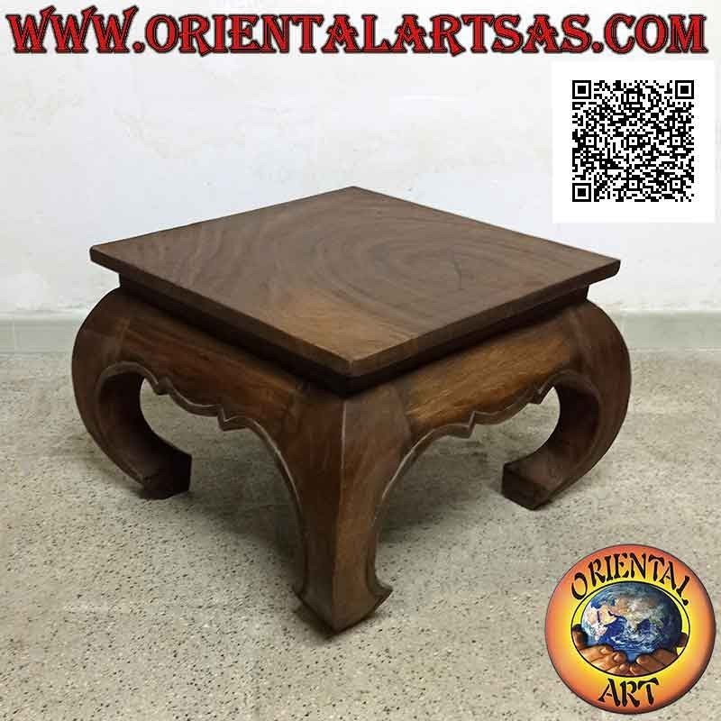 Table basse thaï de salon style Opium (opium) en bois de suar massif (50*50)