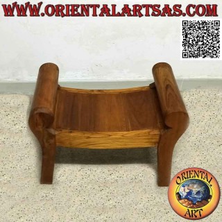 Banco bajo "Savonarola" para dormitorio o salón en madera de teca