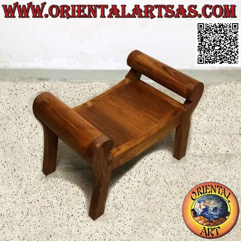 Banco bajo "Savonarola" para dormitorio o salón en madera de teca