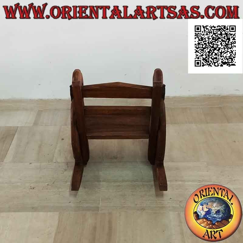 Rocking bench for children in Suar wood (solid) with elephant painted on the sides