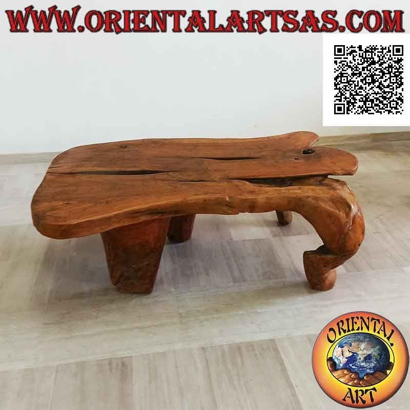 Large rectangular living room table in natural teak root (56h x 160x105)