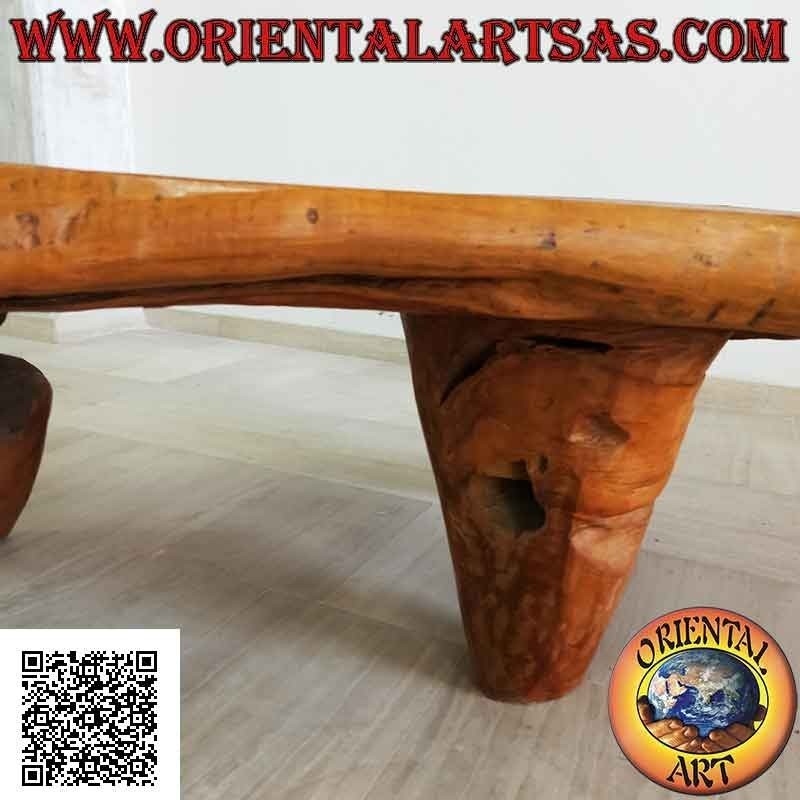 Mesa de salón rectangular grande en raíz de teca natural (56 x 160 x 105)