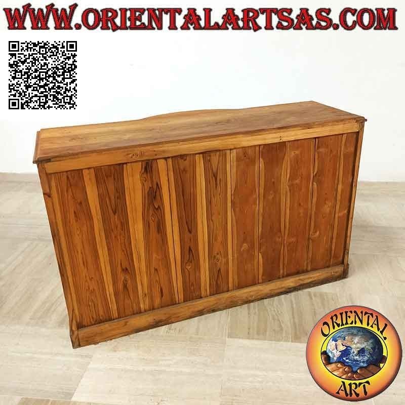 Buffet a 4 ante e 4 cassetti con bombatura curva centrale in legno di teak