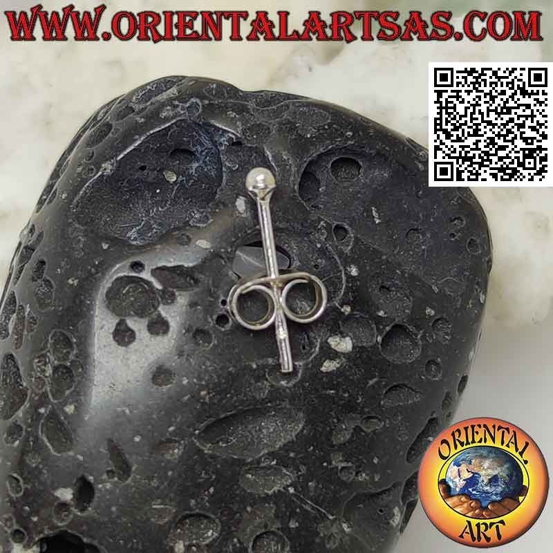 Mini boucle d'oreille en argent, la perle blanche