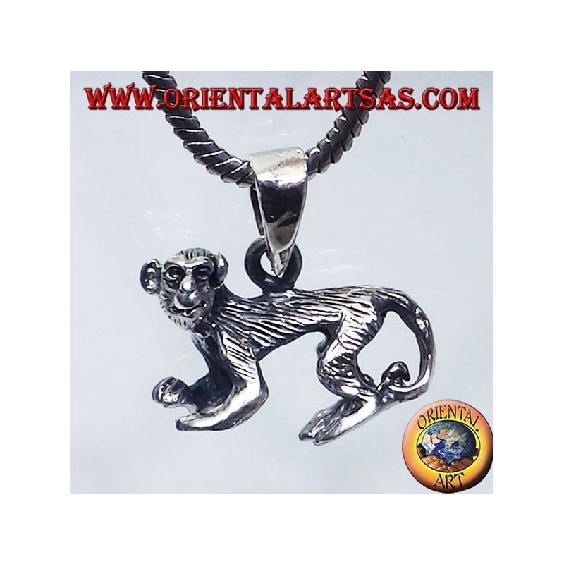 pendentif en argent, le singe en trois dimensions