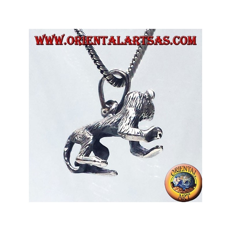 pendentif en argent, le singe en trois dimensions