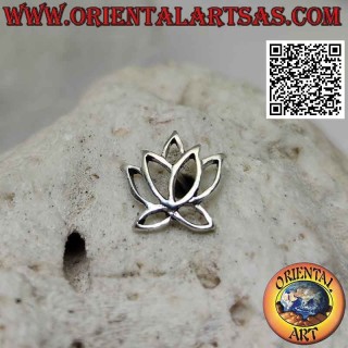 Mini silver earring, the openwork lotus flower (large)