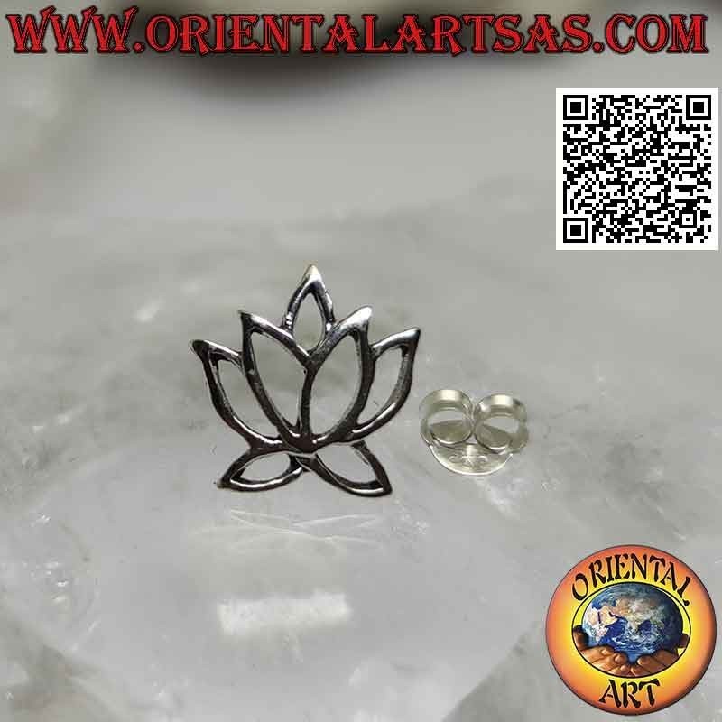 Mini Silberohrring, die durchbrochene Lotusblume (groß)