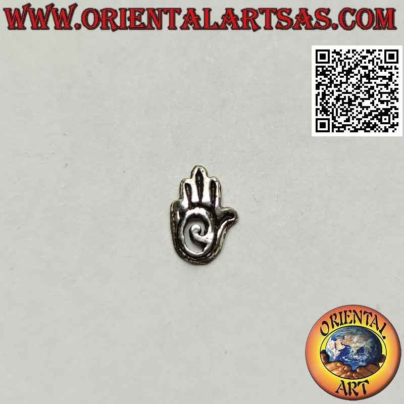 Mini-Silberohrring, Fatima-Hand mit Spirale