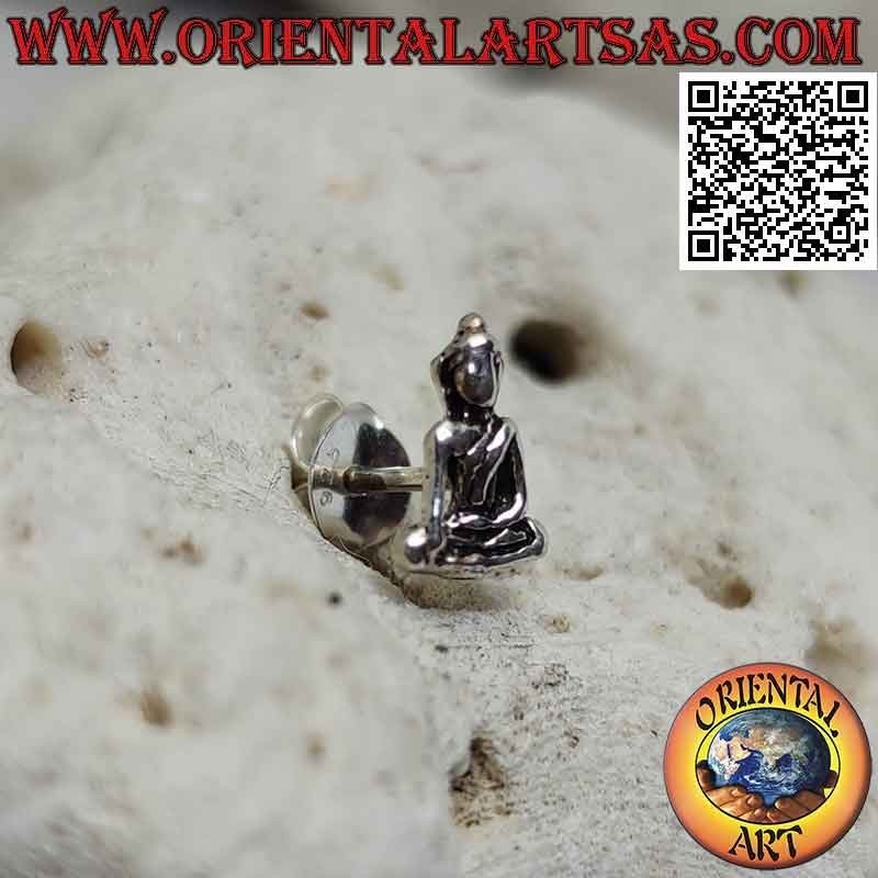 Mini boucle d'oreille en argent, "Bhumisparsha Mudra - Subduing the demon Mara"