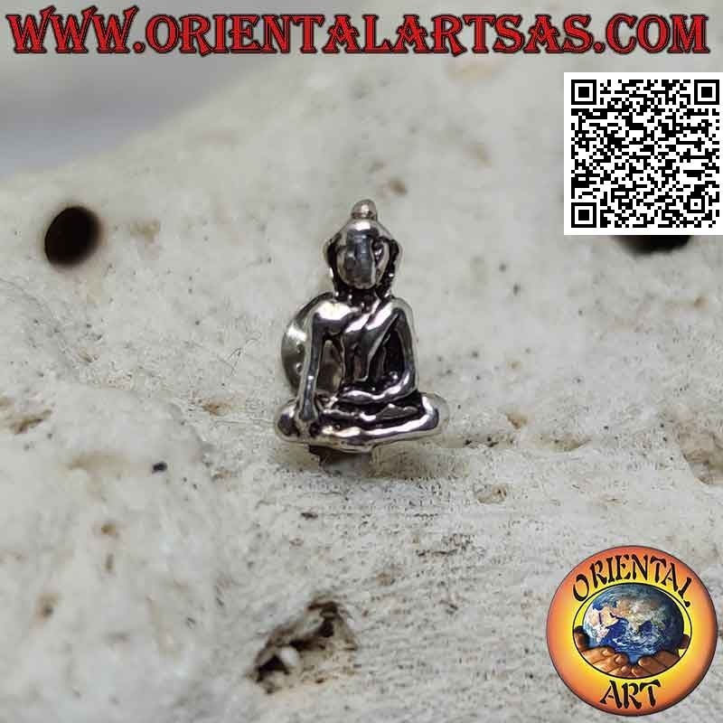 Mini orecchino in argento, "Bhumisparsha Mudra - Sottomettendo il demone Mara"