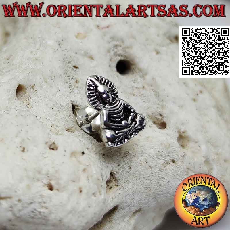 Silver mini earring, "Dhyana Mudra - symbol of meditation and wisdom" great