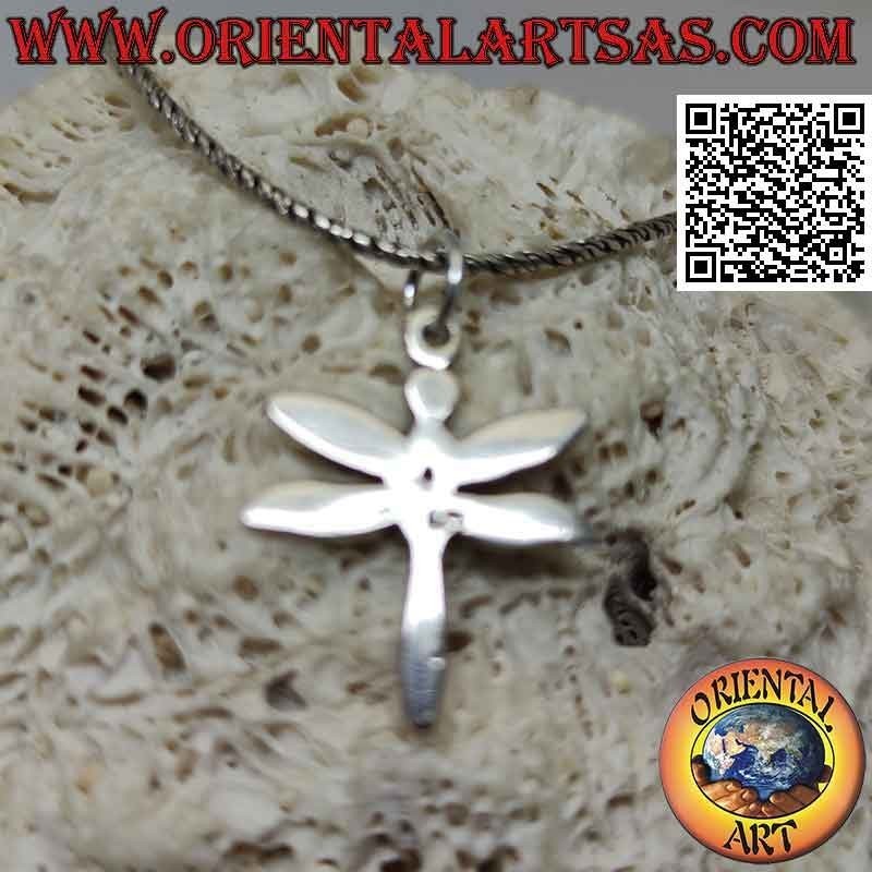 Pendentif en argent en forme de libellule et gravé dans les détails