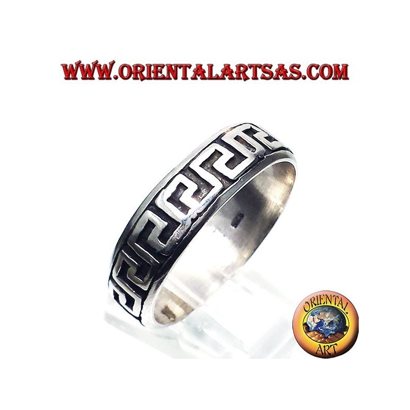 Silver ring record, carved Greek