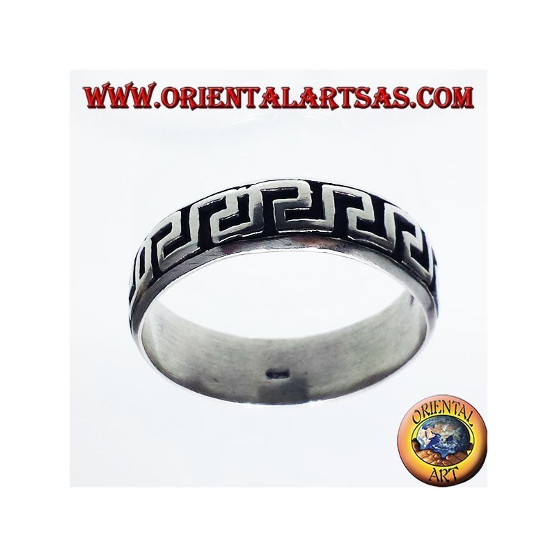 Silver ring record, carved Greek