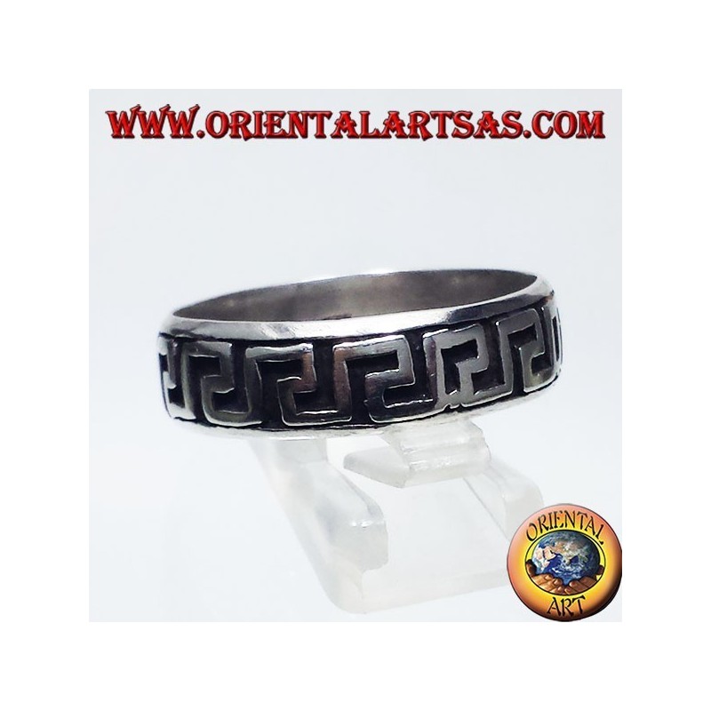 Argent record anneau, sculpté grec