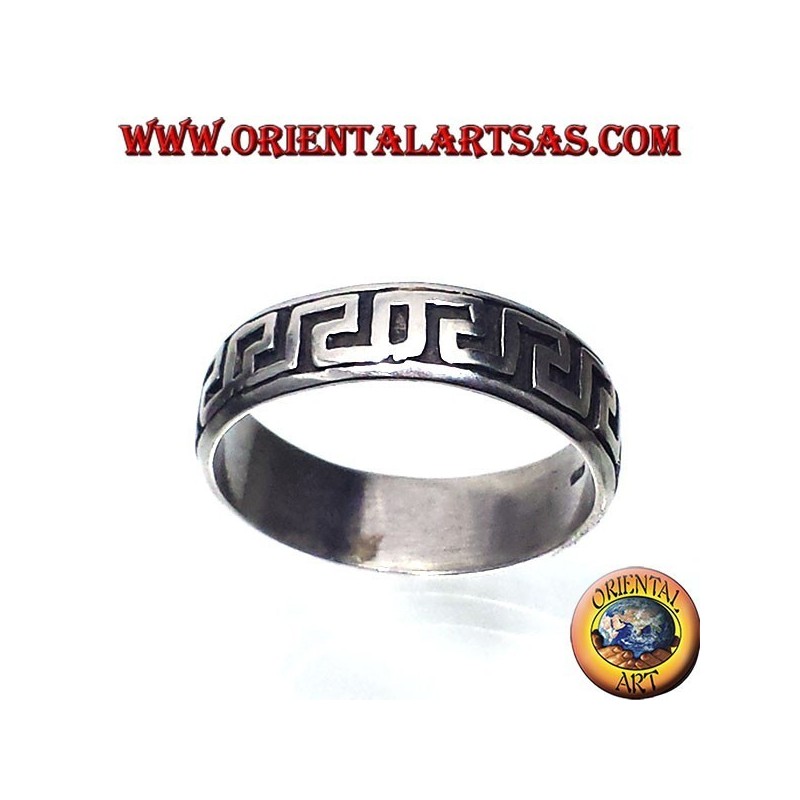 Argent record anneau, sculpté grec