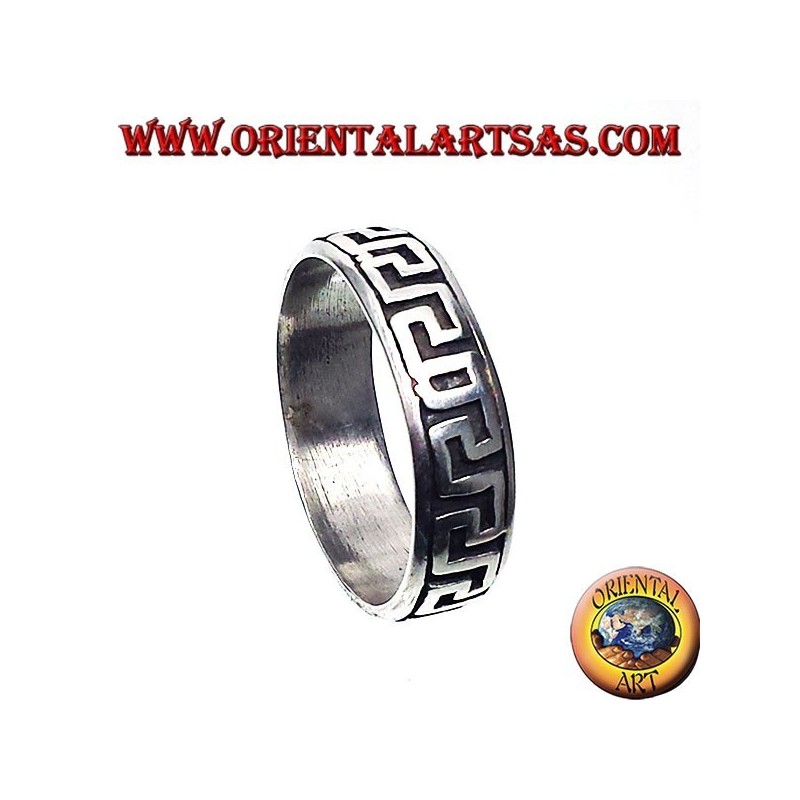 Argent record anneau, sculpté grec