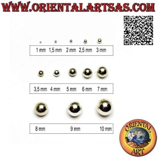 Mini earring in silver, the smooth ball