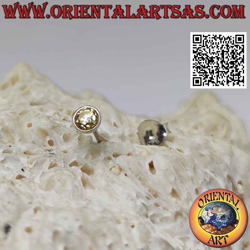 Mini pendiente en plata, topacio citrino facetado redondo
