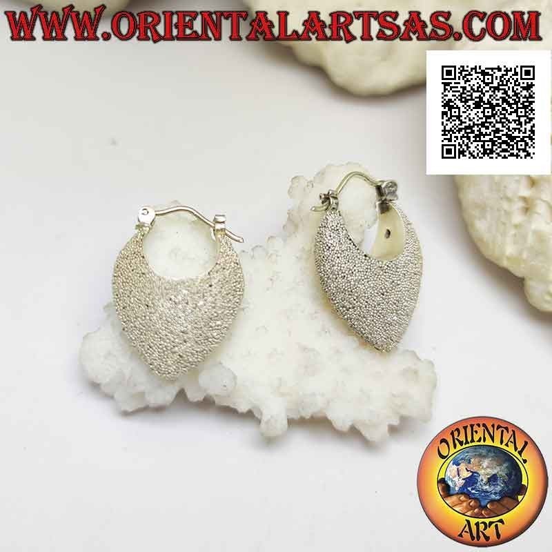 Boucles d'oreilles en croissant d'argent avec sac à main arrondi, fabriquées à la main avec des micro sphères