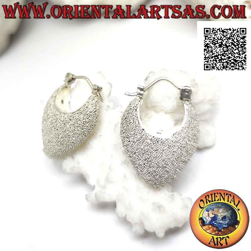 Boucles d'oreilles en croissant d'argent avec sac à main arrondi, fabriquées à la main avec des micro sphères