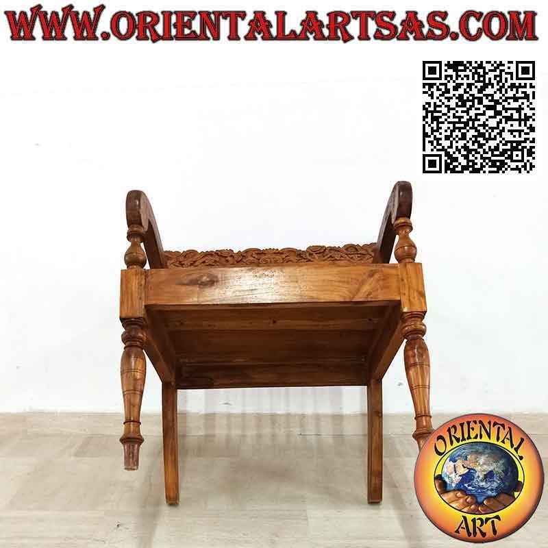 "King" armchair with decoration of Nepalese dragons carved in teak wood