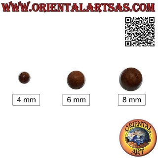 Mini pendiente de plata, la bola de madera