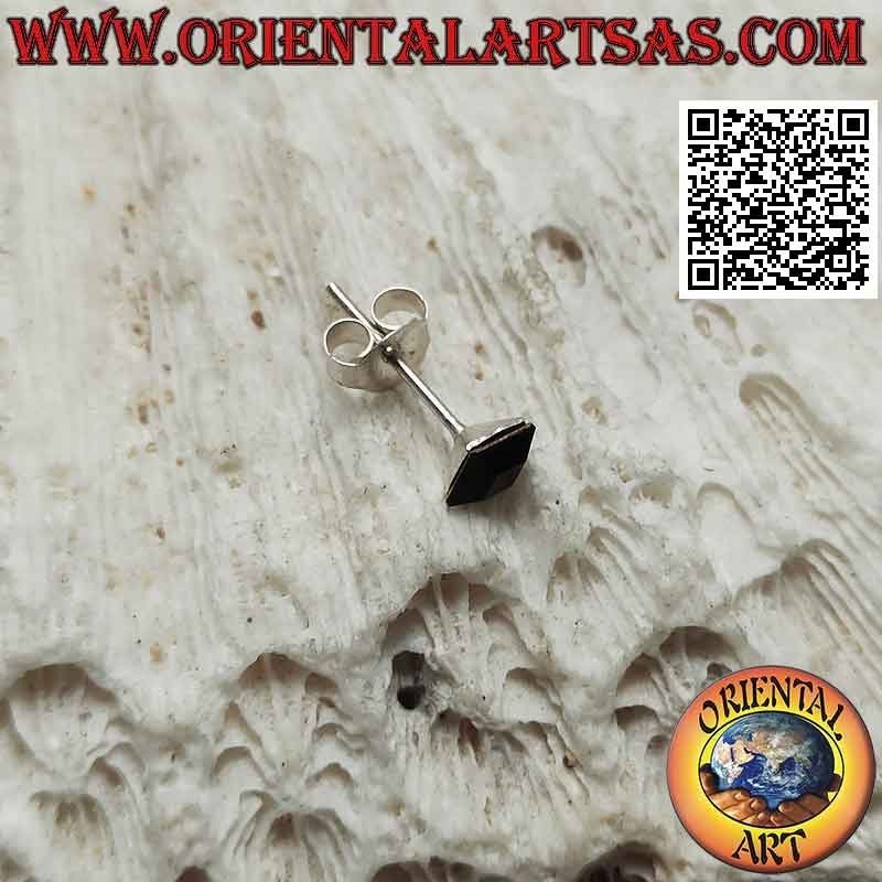 Mini orecchino / puntino da naso in argento, quadrato onice sfaccettata