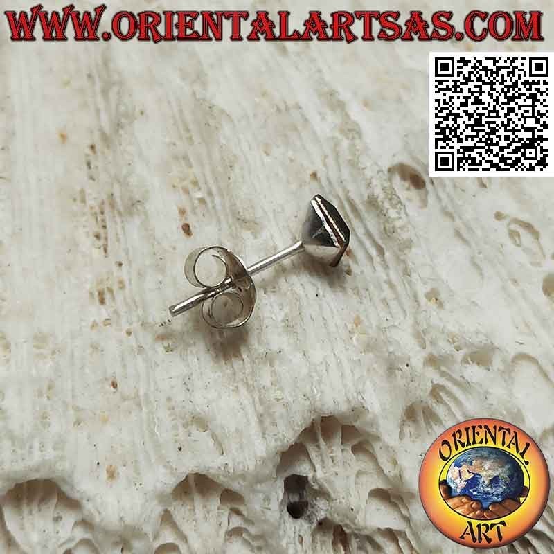 Mini-Ohrring / Nasenstecker in Silber, facettiertes Onyx-Quadrat