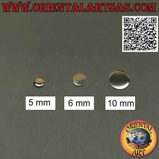 Mini-Ohrring in Silber, die flache glatte runde Platte