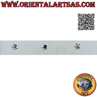 Mini orecchino / puntino da naso in argento, stella con zircone tondo incastonato