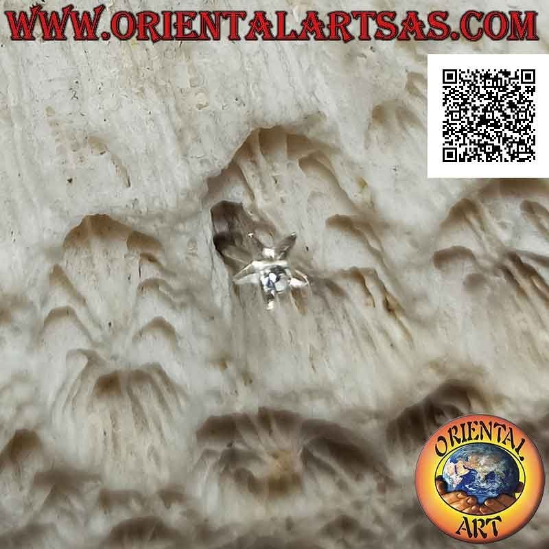 Mini pendiente / tachuela de nariz en plata, estrella con conjunto de circonitas redondas